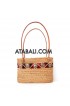 Ata rattan handmade ethnic women handbags with coco wood